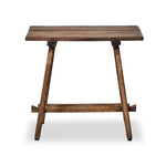 Accent your living space with a Wabi Sabi-inspired end table. Crafted from burnt bleached oak with a trellis base and wide plank top, this artisanal piece embraces the natural cracks and graining reflective of organic materials to bring a beautiful, character-rich look to your space Amethyst Home provides interior design, new home construction design consulting, vintage area rugs, and lighting in the Portland metro area.
