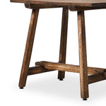 Accent your living space with a Wabi Sabi-inspired end table. Crafted from burnt bleached oak with a trellis base and wide plank top, this artisanal piece embraces the natural cracks and graining reflective of organic materials to bring a beautiful, character-rich look to your space Amethyst Home provides interior design, new home construction design consulting, vintage area rugs, and lighting in the Salt Lake City metro area.