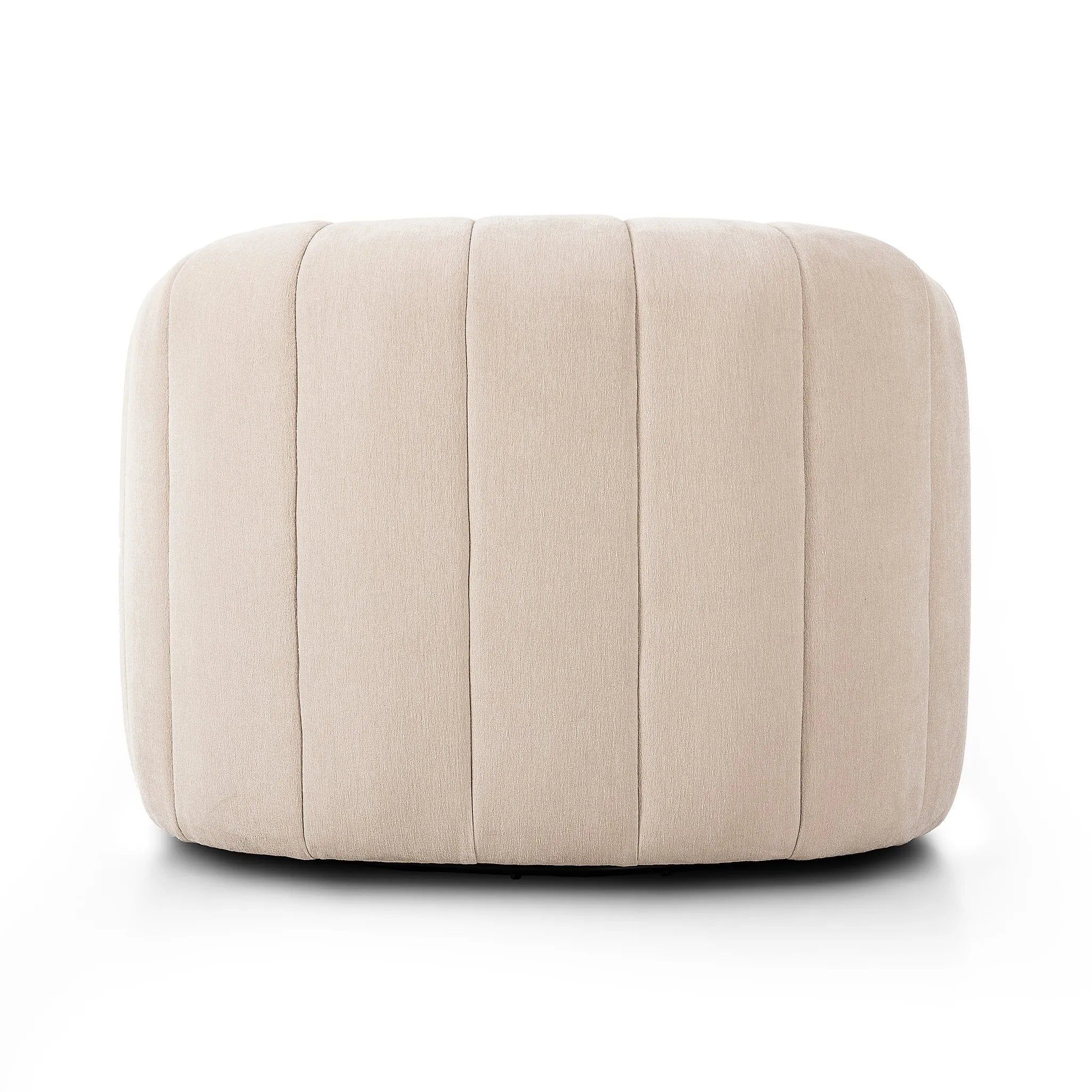 Featuring Elliana Blamont Cream Swivel Chair by Four Hands at Amethyst Home. Meet the chair that offers it all: curves, color, texture, durability, and sustainability. All atop a modern 360-degree swivel. Easy to clean and made from fully recyclable materials, FIQA fabrics are machine-washable, stain-resistant, water-repellent and antimicrobial.Overall Dim. Amethyst Home provides interior design, new home construction design consulting, vintage area rugs, and lighting in the Scottsdale metro area.