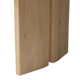 Thoughtful design details takes this long, linear dining table to the next level. Tapered shaping creates a clean, angular profile on the base, with splice leg detailing bringing a design-forward look to the whole piece. Fully crafted from bleached oak sourced from Romania. Amethyst Home provides interior design, new home construction design consulting, vintage area rugs, and lighting in the Seattle metro area.