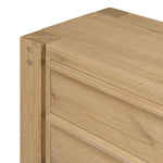 Built from thick-cut oak and veneers with an aged smoked finish, this farmhouse-inspired eight-drawer dresser features softened edges, fastening details, integrated wood hardware and soft-close drawer glides for quality construction Amethyst Home provides interior design, new home construction design consulting, vintage area rugs, and lighting in the Omaha metro area.