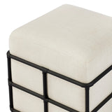 Inspired by traditional rattan forms, this outdoor stool is reimagined in a contemporary material palette that leans into the French garden aesthetic. With a grid-like take on the barrel silhouette, an ironwork frame features cross-hatch details. Cover or store inside during inclement weather and when not in use. Amethyst Home provides interior design, new home construction design consulting, vintage area rugs, and lighting in the Monterey metro area.