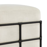 Inspired by traditional rattan forms, this outdoor stool is reimagined in a contemporary material palette that leans into the French garden aesthetic. With a grid-like take on the barrel silhouette, an ironwork frame features cross-hatch details. Cover or store inside during inclement weather and when not in use. Amethyst Home provides interior design, new home construction design consulting, vintage area rugs, and lighting in the Park City metro area.