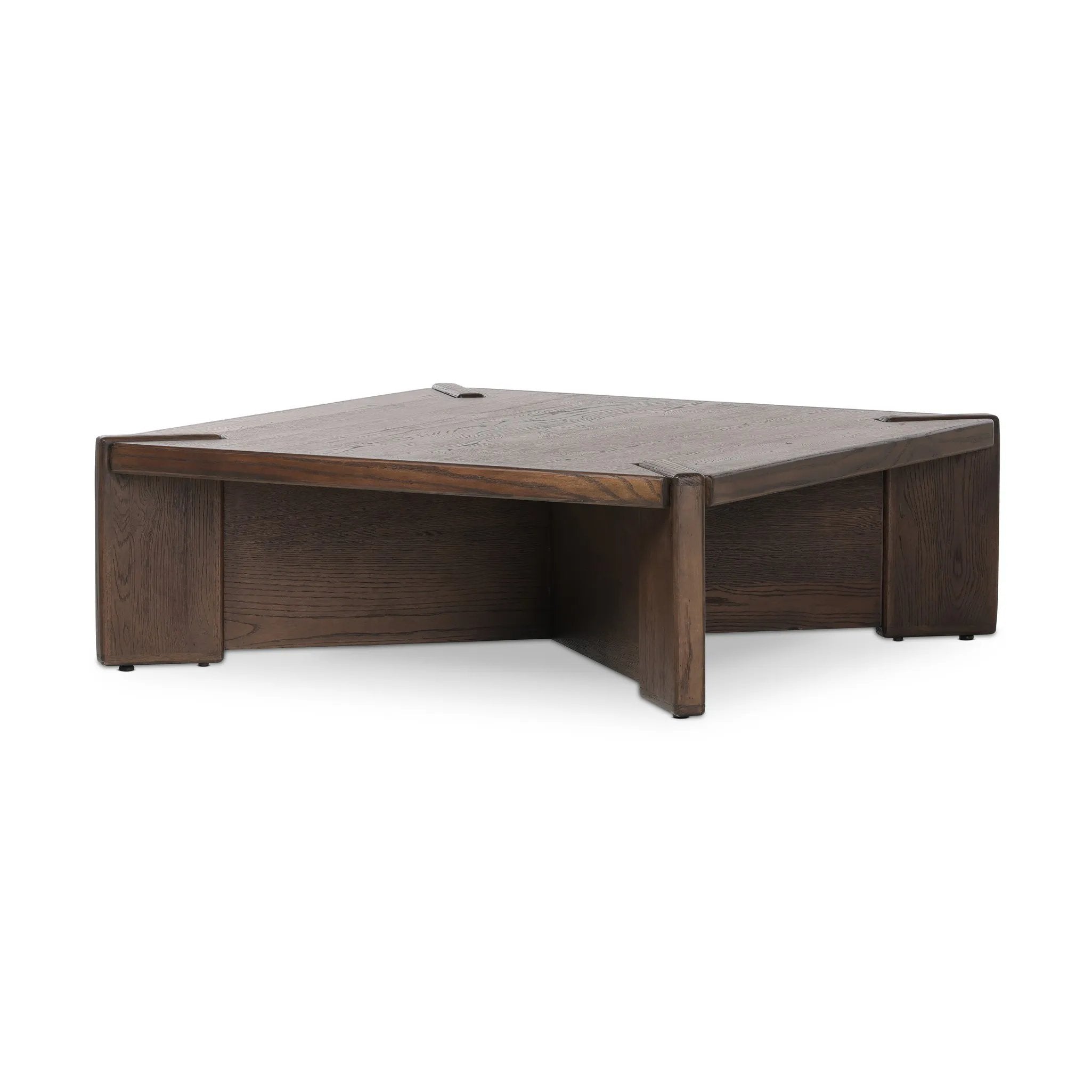A simple shape is elevated with an X-style cradle base and pull through detailing. Made of solid oak, featuring a deep tobacco finish Amethyst Home provides interior design, new home construction design consulting, vintage area rugs, and lighting in the Winter Garden metro area.