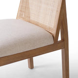 Featuring Esmee Antwerp Natural Dining Chair by Four Hands at Amethyst Home. Natural nettlewood shapes the arched, angled back of this simply shaped, armless dining chair. Natural crosshatch cane adds a light texture to complement the creamy, neutral upholstered seat. Performance fabrics are specially created to withstand spills, stains, high traffic and we. Amethyst Home provides interior design, new home construction design consulting, vintage area rugs, and lighting in the Park City metro area.