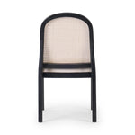 Ebony nettlewood shapes the arched, angled back of this simply shaped, armless dining chair. Natural crosshatch cane adds a light texture to complement the creamy, neutral upholstered seat. Performance fabrics are specially created to withstand spills, stains, high traffic and wear, ensuring long-term comfort and unmatched durability Amethyst Home provides interior design, new home construction design consulting, vintage area rugs, and lighting in the Salt Lake City metro area.