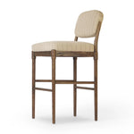 Featuring Esther Lavon Flint Bar + Counter Stool by Four Hands at Amethyst Home. Modern materials place an updated twist on the traditional bar stool. Linen/cotton blend cushioning features a faint pinstripe for a unique-while-versatile look. Simply framed by brown oak and perfect in pairs or multiples. Overall Dimensions: Counter:
21.25"w x 24.25"d x 40.00. Amethyst Home provides interior design, new home construction design consulting, vintage area rugs, and lighting in the Charlotte metro area.