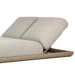 Play with contrast — in shape, material and proportion. Generous, sink-in cushioning sits atop a small, tapered woven plinth base, with structured upholstery with heavy texture inviting a comfortable sit on this outdoor chaise. Cover or store indoors during inclement weather and when not in use. Amethyst Home provides interior design, new home construction design consulting, vintage area rugs, and lighting in the Monterey metro area.