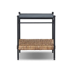 Work subtle coastal vibes into any room with this mixed-material end table, pairing woven hyacinth with charcoal-finished steel. Simplified heritage ball detailing on each leg adds a design-forward touch.As fans of organic modern aesthetics at Amethyst, we love the designer inspired Evanne End Table - Charcoal Iron. Amethyst Home provides interior design, new home construction design consulting, vintage area rugs, and lighting in the Portland metro area.