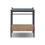 Work subtle coastal vibes into any room with this mixed-material end table, pairing woven hyacinth with charcoal-finished steel. Simplified heritage ball detailing on each leg adds a design-forward touch.As fans of organic modern aesthetics at Amethyst, we love the designer inspired Evanne End Table - Charcoal Iron. Amethyst Home provides interior design, new home construction design consulting, vintage area rugs, and lighting in the Seattle metro area.