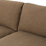 Classic goes contemporary. A brown-finished parawood base supports low, deep seating of high-performance fabric, with track arms for a clean touch.As fans of clean design at Amethyst, we love the warm modern inspired Everly Sofa - Antwerp Cafe. This item pairs well with other brands such as Four Hands and is perfect for minimalist homes Amethyst Home provides interior design, new home construction design consulting, vintage area rugs, and lighting in the Monterey metro area.