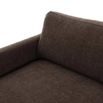 Classic goes contemporary. A brown-finished parawood base supports low, deep seating of high-performance fabric, with track arms for a clean touch.As enthusiasts of natural aesthetics at Amethyst, we love the warm modern inspired Everly Sofa - Landale Charcoal. This item pairs well with other brands such as Ethnicraft and is perfect for loft homes Amethyst Home provides interior design, new home construction design consulting, vintage area rugs, and lighting in the Dallas metro area.