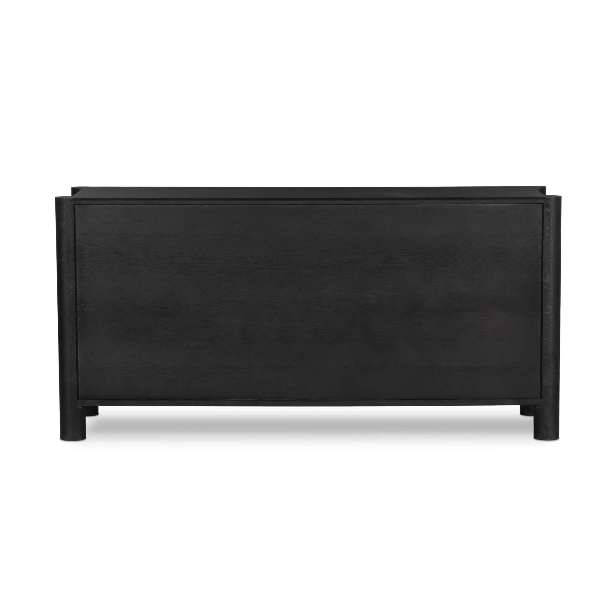 Black oak, organic carving and cylinder legs fuse for a primitive look, while wood's varying grain colors add unique character to each piece Amethyst Home provides interior design, new home construction design consulting, vintage area rugs, and lighting in the Salt Lake City metro area.