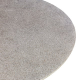 This outdoor dining table brings a fresh take to the classic pedestal silhouette. Shaped in an aged concrete that has lots of character and depth for an authentically weathered look. Cover or store inside during inclement weather and when not in use. Amethyst Home provides interior design, new home construction design consulting, vintage area rugs, and lighting in the Monterey metro area.