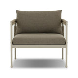 It's all in the mix with this outdoor chair, featuring a rich upholstery with a brushed texture, cord-wrapped arms and a woven back. The low-lying frame makes this the perfect seat for lounging. Cover or store inside during inclement weather and when not in use. Amethyst Home provides interior design, new home construction design consulting, vintage area rugs, and lighting in the Newport Beach metro area.