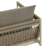 It's all in the mix with this outdoor chair, featuring a rich upholstery with a brushed texture, cord-wrapped arms and a woven back. The low-lying frame makes this the perfect seat for lounging. Cover or store inside during inclement weather and when not in use. Amethyst Home provides interior design, new home construction design consulting, vintage area rugs, and lighting in the Omaha metro area.