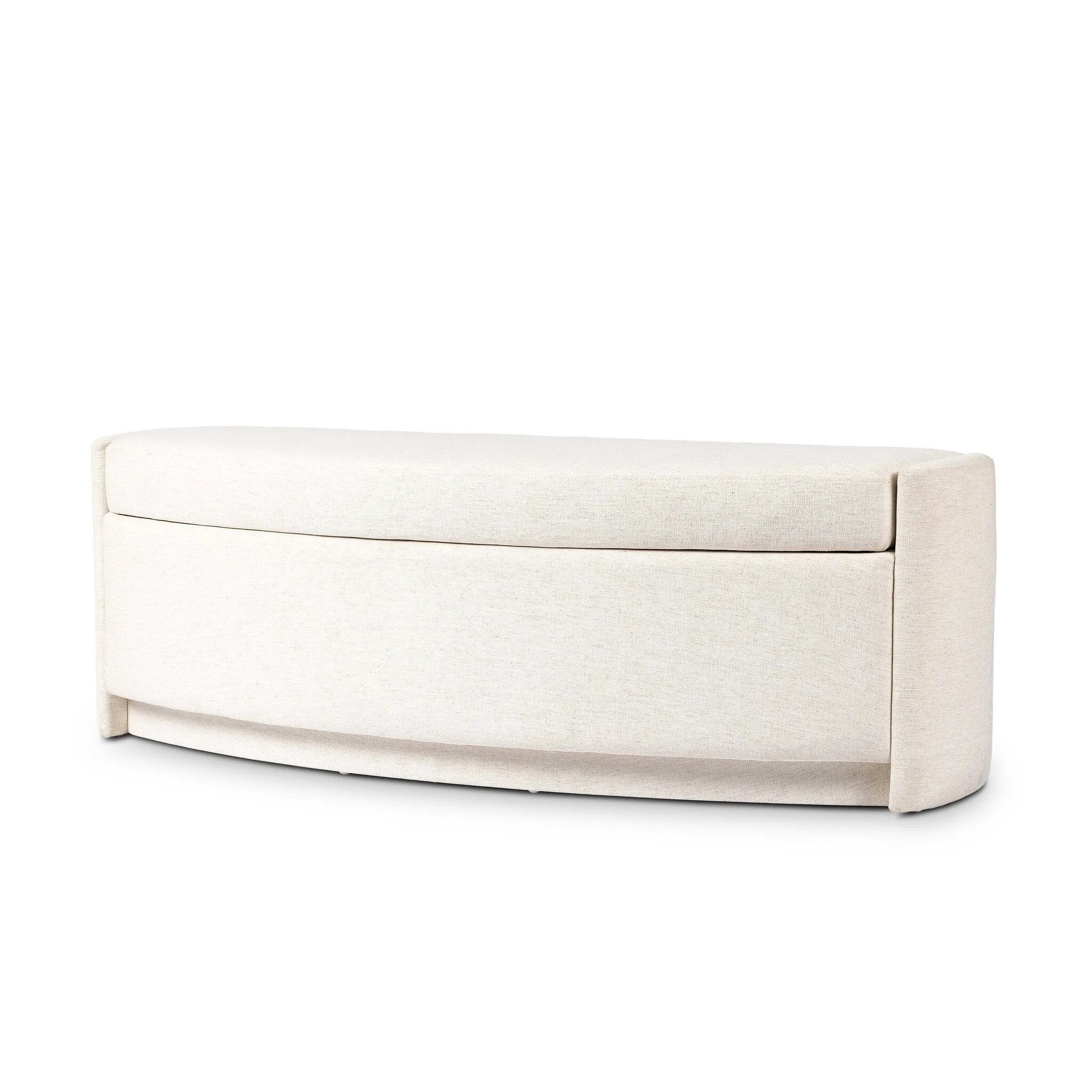 Snow-white performance fabric covers this demilune-shaped trunk for a soft, modern look. Crypton® performance fabric is specially engineered for protection against stains, moisture and odor.As enthusiasts of modern aesthetics at Amethyst, we love the designer inspired Faith Trunk - Crypton Nomad Snow. Amethyst Home provides interior design, new home construction design consulting, vintage area rugs, and lighting in the Newport Beach metro area.