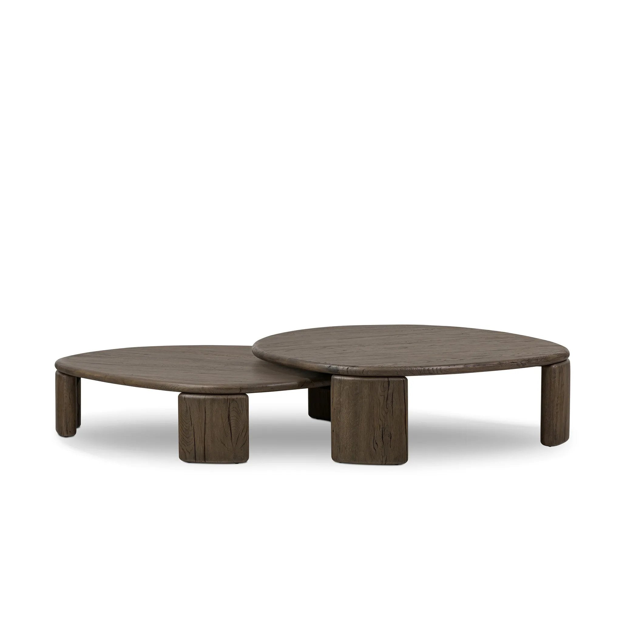 Featuring Falco Grey Reclaimed French Oak Nesting Table by Four Hands at Amethyst Home. Inspired by Brazilian midcentury, a set of shapely nesting tables pairs bases of solid reclaimed French oak. Designed in partnership with longtime Four Hands collaborator Thomas Bina and Brazilian designer Ronald Sasson.Overall Dimensions: 65.00"w x 53.00"d x 14.00"hWe. Amethyst Home provides interior design, new home construction design consulting, vintage area rugs, and lighting in the Los Angeles metro area.