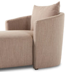 Featuring Farrah Alcala Fawn Chaise Lounge by Four Hands at Amethyst Home. Overall Dimensions: 39.00"w x 58.50"d x 33.50"hWeight : 81.57 lbsMaterials: 70% Polyester, 20% Viscose (Rayon), 10% Flax/Linen, Pine Plywood, Solid Pine. Amethyst Home provides interior design, new home construction design consulting, vintage area rugs, and lighting in the Calabasas metro area.