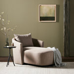 Featuring Farrah Alcala Fawn Chaise Lounge by Four Hands at Amethyst Home. Overall Dimensions: 39.00"w x 58.50"d x 33.50"hWeight : 81.57 lbsMaterials: 70% Polyester, 20% Viscose (Rayon), 10% Flax/Linen, Pine Plywood, Solid Pine. Amethyst Home provides interior design, new home construction design consulting, vintage area rugs, and lighting in the San Diego metro area.