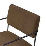 A dramatically slim frame of black hammered iron supports comfortable swivel seating upholstered in specialized performance fabric. Soft, easy to clean and free of PFAS, Crypton® performance fabric is specially engineered for protection against stains, moisture and odor Amethyst Home provides interior design, new home construction design consulting, vintage area rugs, and lighting in the Austin metro area.