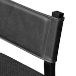 Featuring Ferris Gibson Black Dining Chair by Four Hands at Amethyst Home. Mixed materials at their finest. Black ash forms a slight, simple frame for squared seating of neutral performance-grade upholstery. Black top-grain leather backing takes this modern-minded dining chair to the next level.Overall Dimensions: 20.00"w x 22.00"d x 32.00"hWeight : 16.53 . Amethyst Home provides interior design, new home construction design consulting, vintage area rugs, and lighting in the Scottsdale metro area.