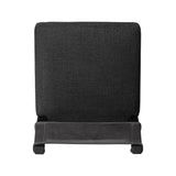 Featuring Ferris Gibson Black Dining Chair by Four Hands at Amethyst Home. Mixed materials at their finest. Black ash forms a slight, simple frame for squared seating of neutral performance-grade upholstery. Black top-grain leather backing takes this modern-minded dining chair to the next level.Overall Dimensions: 20.00"w x 22.00"d x 32.00"hWeight : 16.53 lbsMa. Amethyst Home provides interior design, new home construction design consulting, vintage area rugs, and lighting in the Tampa metro area.