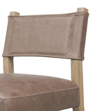 Featuring Ferris Palermo Cigar Dining Chair by Four Hands at Amethyst Home. Mixed materials at their finest. Brown parawood forms a slight, simple frame for squared seating of neutral performance-grade upholstery. Charcoal top-grain leather backing takes this modern-minded dining chair to the next level.Overall Dimensions: 20.00"w x 22.00"d x 32.00"hWeight : 16. Amethyst Home provides interior design, new home construction design consulting, vintage area rugs, and lighting in the Miami metro area.