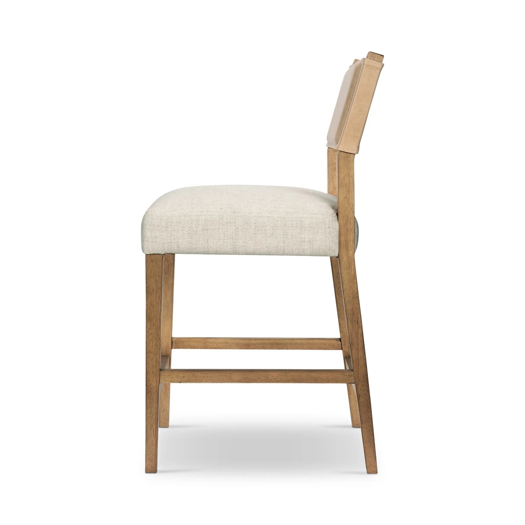 Featuring Ferris Thames Cream Bar + Counter Stool by Four Hands at Amethyst Home. Perfectly sized for the counter, burnished parawood frames squared seating of high-performance fabric, with beige top-grain leather backing. Performance fabrics are specially created to withstand spills, stains, high traffic and wear, ensuring long-term comfort and unmatched . Amethyst Home provides interior design, new home construction design consulting, vintage area rugs, and lighting in the Alpharetta metro area.