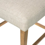 Featuring Ferris Thames Cream Bar + Counter Stool by Four Hands at Amethyst Home. Perfectly sized for the counter, burnished parawood frames squared seating of high-performance fabric, with beige top-grain leather backing. Performance fabrics are specially created to withstand spills, stains, high traffic and wear, ensuring long-term comfort and unmatch. Amethyst Home provides interior design, new home construction design consulting, vintage area rugs, and lighting in the Newport Beach metro area.