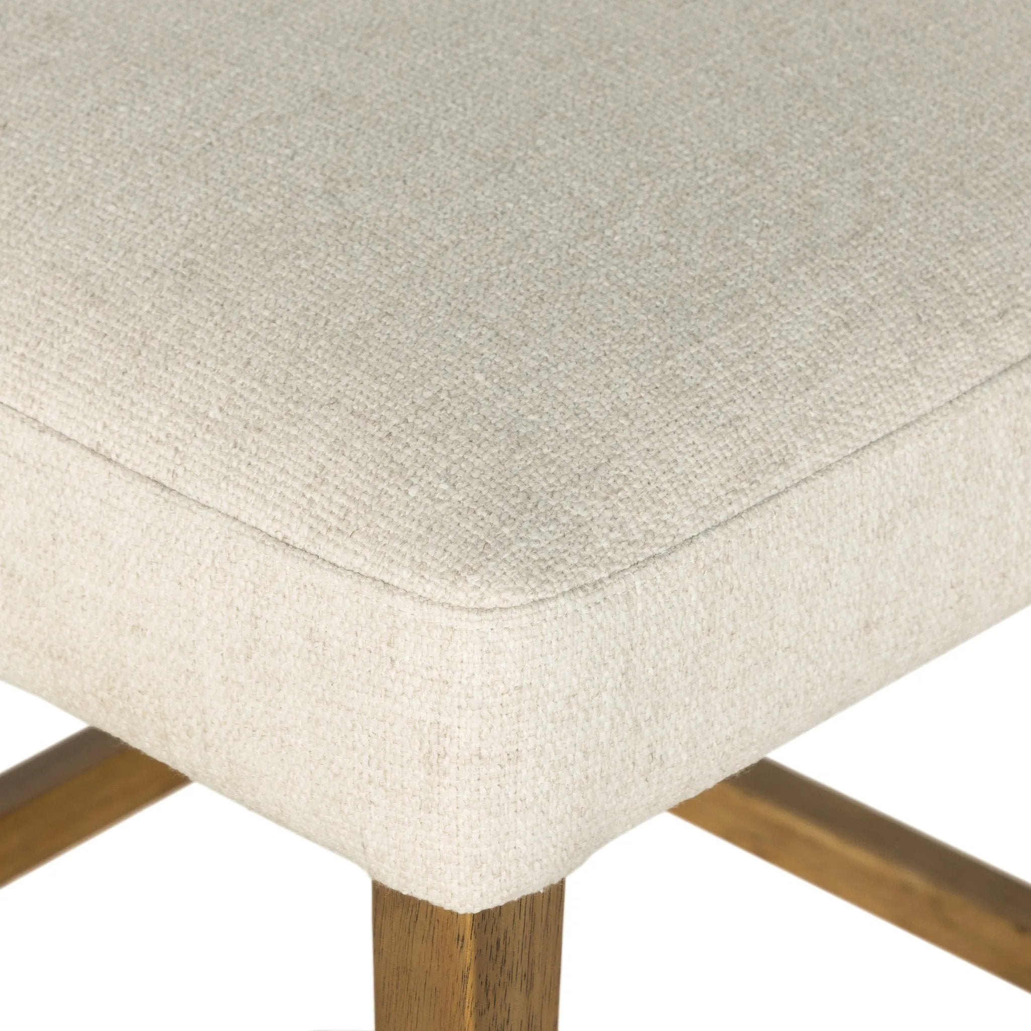 Featuring Ferris Thames Cream Bar + Counter Stool by Four Hands at Amethyst Home. Perfectly sized for the counter, burnished parawood frames squared seating of high-performance fabric, with beige top-grain leather backing. Performance fabrics are specially created to withstand spills, stains, high traffic and wear, ensuring long-term comfort and unmatched du. Amethyst Home provides interior design, new home construction design consulting, vintage area rugs, and lighting in the Portland metro area.