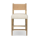 Featuring Ferris Thames Cream Bar + Counter Stool by Four Hands at Amethyst Home. Perfectly sized for the counter, burnished parawood frames squared seating of high-performance fabric, with beige top-grain leather backing. Performance fabrics are specially created to withstand spills, stains, high traffic and wear, ensuring long-term comfort and unmatched . Amethyst Home provides interior design, new home construction design consulting, vintage area rugs, and lighting in the Washington metro area.