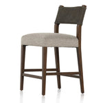 Featuring Ferris Tulsa Ink Bar + Counter Stool by Four Hands at Amethyst Home. Perfectly sized for the counter, dark-finished parawood frames squared seating of high-performance fabric, with top-grain leather backing. Performance fabrics are specially created to withstand spills, stains, high traffic and wear, ensuring long-term comfort and unmatched durabi. Amethyst Home provides interior design, new home construction design consulting, vintage area rugs, and lighting in the Charlotte metro area.