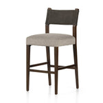Featuring Ferris Tulsa Ink Bar + Counter Stool by Four Hands at Amethyst Home. Perfectly sized for the counter, dark-finished parawood frames squared seating of high-performance fabric, with top-grain leather backing. Performance fabrics are specially created to withstand spills, stains, high traffic and wear, ensuring long-term comfort and unmatched durabi. Amethyst Home provides interior design, new home construction design consulting, vintage area rugs, and lighting in the Nashville metro area.