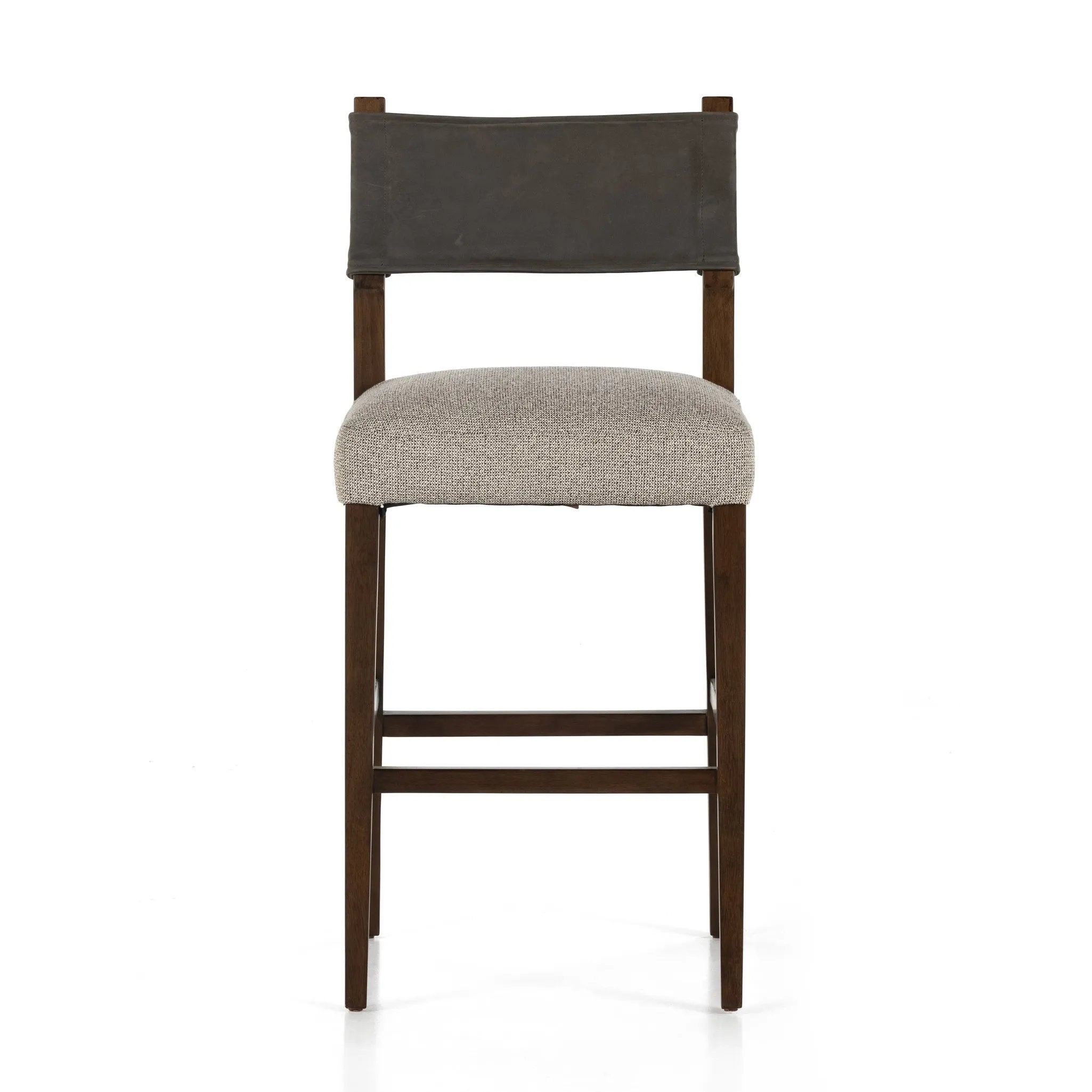 Featuring Ferris Tulsa Ink Bar + Counter Stool by Four Hands at Amethyst Home. Perfectly sized for the counter, dark-finished parawood frames squared seating of high-performance fabric, with top-grain leather backing. Performance fabrics are specially created to withstand spills, stains, high traffic and wear, ensuring long-term comfort and unmatched durab. Amethyst Home provides interior design, new home construction design consulting, vintage area rugs, and lighting in the Scottsdale metro area.