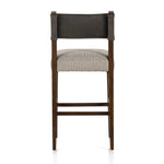 Featuring Ferris Tulsa Ink Bar + Counter Stool by Four Hands at Amethyst Home. Perfectly sized for the counter, dark-finished parawood frames squared seating of high-performance fabric, with top-grain leather backing. Performance fabrics are specially created to withstand spills, stains, high traffic and wear, ensuring long-term comfort and unmatched durabili. Amethyst Home provides interior design, new home construction design consulting, vintage area rugs, and lighting in the Seattle metro area.