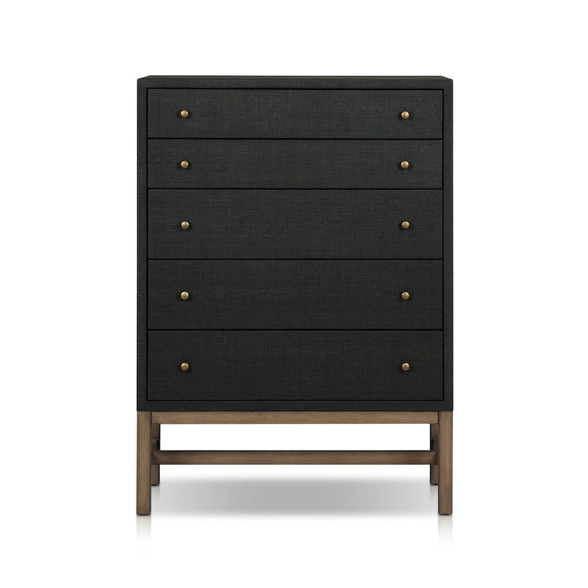 Fiona Black Raffia Tall Dresser | shipping 09/30/2025