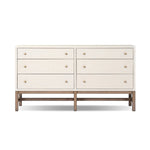Featuring Fiona Ivory Painted Raffia 6 Drawer Dresser by Four Hands at Amethyst Home. Indulge in luxury with the Fiona Ivory Painted Raffia 6 Drawer Dresser. This elegant dresser boasts a sophisticated ivory painted finish and hand-woven raffia drawers. With six spacious drawers, it offers ample storage space while adding a touch of exclusivity to any bedro. Amethyst Home provides interior design, new home construction design consulting, vintage area rugs, and lighting in the Park City metro area.