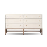 Featuring Fiona Ivory Painted Raffia 6 Drawer Dresser by Four Hands at Amethyst Home. Indulge in luxury with the Fiona Ivory Painted Raffia 6 Drawer Dresser. This elegant dresser boasts a sophisticated ivory painted finish and hand-woven raffia drawers. With six spacious drawers, it offers ample storage space while adding a touch of exclusivity to any bedro. Amethyst Home provides interior design, new home construction design consulting, vintage area rugs, and lighting in the Park City metro area.