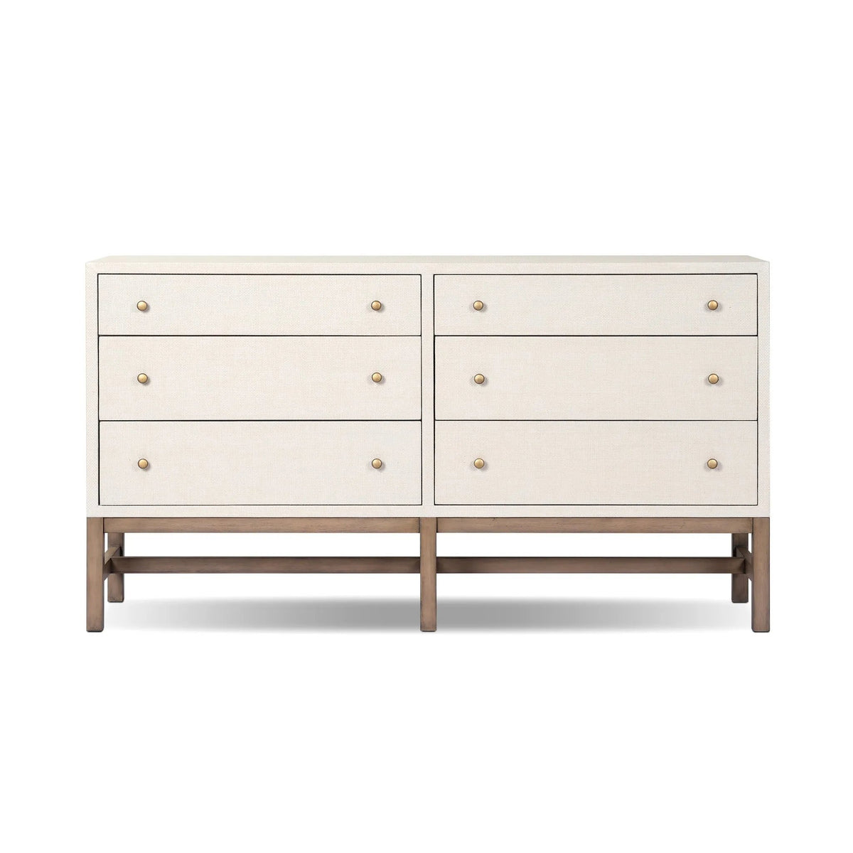 Fiona Ivory Painted Raffia 6 Drawer Dresser | shipping 10/15/2025