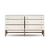 Featuring Fiona Ivory Painted Raffia 6 Drawer Dresser by Four Hands at Amethyst Home. Indulge in luxury with the Fiona Ivory Painted Raffia 6 Drawer Dresser. This elegant dresser boasts a sophisticated ivory painted finish and hand-woven raffia drawers. With six spacious drawers, it offers ample storage space while adding a touch of exclusivity to any b. Amethyst Home provides interior design, new home construction design consulting, vintage area rugs, and lighting in the Winter Garden metro area.