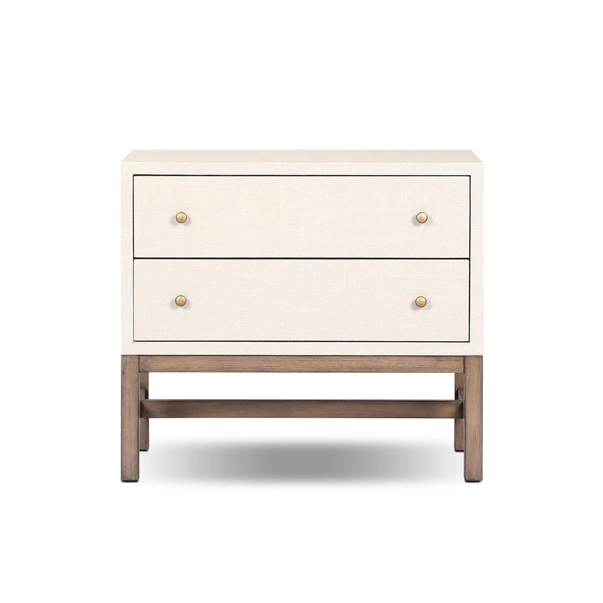 Fiona Ivory Painted Raffia Nightstand | shipping 09/30/2025