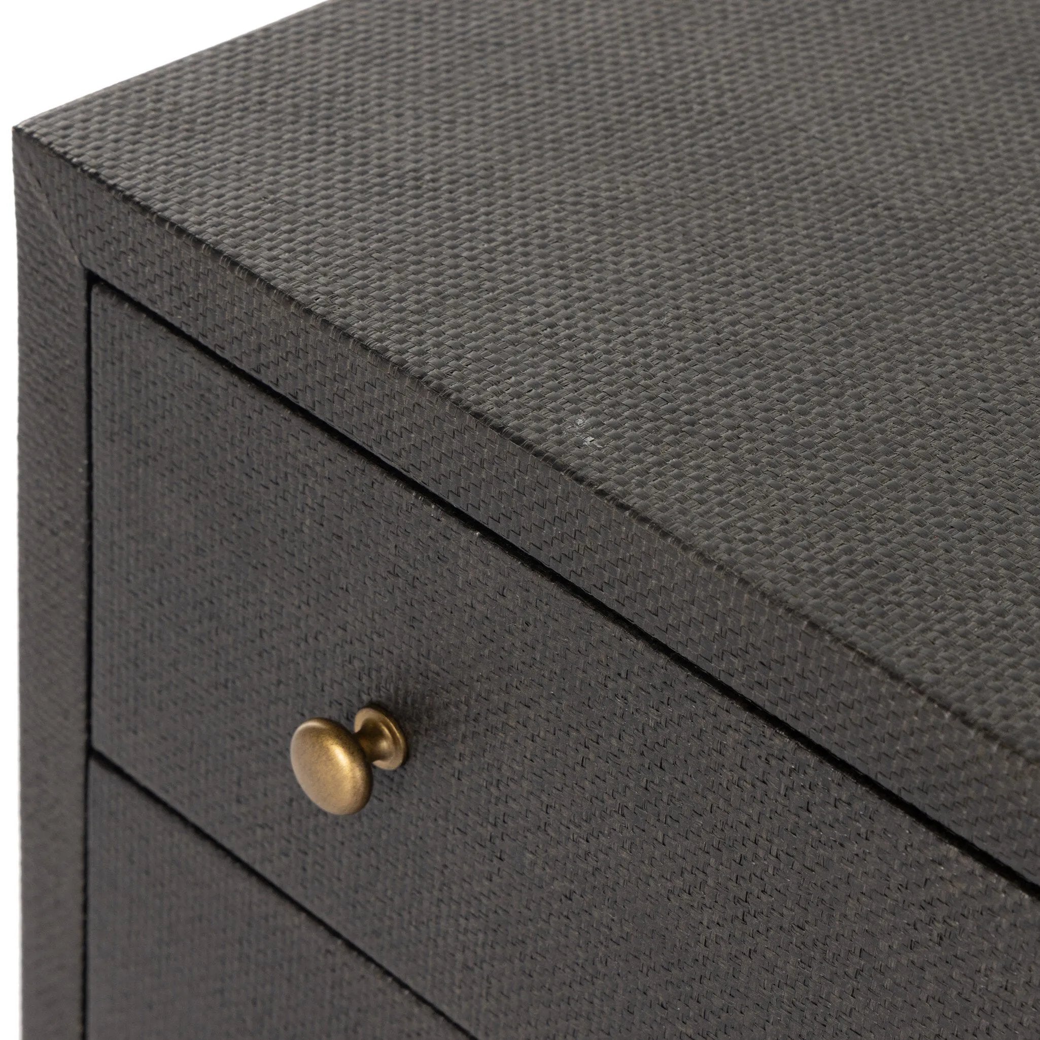 Featuring Fiona Russet Mahogany 6 Drawer Dresser by Four Hands at Amethyst Home. Woven black raffia offers a texture-driven take on bedroom storage. Antique brass-finished iron hardware adorns six spacious drawers, all supported by a solid mahogany base.Overall Dimensions: 62.00"w x 17.00"d x 34.00"hWeight : 181.22 lbsMaterials : Solid Mahogany, Sugar Palm, Iro. Amethyst Home provides interior design, new home construction design consulting, vintage area rugs, and lighting in the Omaha metro area.