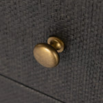 Featuring Fiona Russet Mahogany 6 Drawer Dresser by Four Hands at Amethyst Home. Woven black raffia offers a texture-driven take on bedroom storage. Antique brass-finished iron hardware adorns six spacious drawers, all supported by a solid mahogany base.Overall Dimensions: 62.00"w x 17.00"d x 34.00"hWeight : 181.22 lbsMaterials : Solid Mahogany, Sugar Palm,. Amethyst Home provides interior design, new home construction design consulting, vintage area rugs, and lighting in the San Diego metro area.