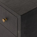 Featuring Fiona Russet Mahogany 6 Drawer Dresser by Four Hands at Amethyst Home. Woven black raffia offers a texture-driven take on bedroom storage. Antique brass-finished iron hardware adorns six spacious drawers, all supported by a solid mahogany base.Overall Dimensions: 62.00"w x 17.00"d x 34.00"hWeight : 181.22 lbsMaterials : Solid Mahogany, Sugar Palm. Amethyst Home provides interior design, new home construction design consulting, vintage area rugs, and lighting in the Scottsdale metro area.