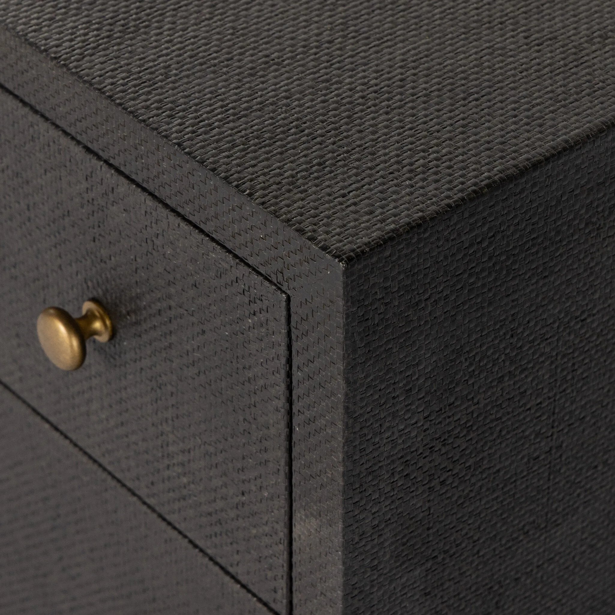 Featuring Fiona Russet Mahogany 6 Drawer Dresser by Four Hands at Amethyst Home. Woven black raffia offers a texture-driven take on bedroom storage. Antique brass-finished iron hardware adorns six spacious drawers, all supported by a solid mahogany base.Overall Dimensions: 62.00"w x 17.00"d x 34.00"hWeight : 181.22 lbsMaterials : Solid Mahogany, Sugar Palm. Amethyst Home provides interior design, new home construction design consulting, vintage area rugs, and lighting in the Scottsdale metro area.