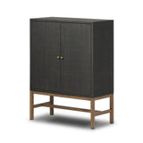 Featuring Fiona Russet Mahogany Bar Cabinet by Four Hands at Amethyst Home. Woven black raffia places a texture-driven twist on cabinetry. Simple hardware finished in an antique brass, all supported by an open, airy base of solid mahogany.Overall Dimensions: 40.00"w x 18.00"d x 52.00"hWeight : 157.63 lbsMaterials: Solid Mahogany, Iron, Sugar Palm. Amethyst Home provides interior design, new home construction design consulting, vintage area rugs, and lighting in the Portland metro area.