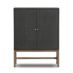 Featuring Fiona Russet Mahogany Bar Cabinet by Four Hands at Amethyst Home. Woven black raffia places a texture-driven twist on cabinetry. Simple hardware finished in an antique brass, all supported by an open, airy base of solid mahogany.Overall Dimensions: 40.00"w x 18.00"d x 52.00"hWeight : 157.63 lbsMaterials: Solid Mahogany, Iron, Sugar Palm. Amethyst Home provides interior design, new home construction design consulting, vintage area rugs, and lighting in the Winter Garden metro area.