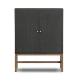 Featuring Fiona Russet Mahogany Bar Cabinet by Four Hands at Amethyst Home. Woven black raffia places a texture-driven twist on cabinetry. Simple hardware finished in an antique brass, all supported by an open, airy base of solid mahogany.Overall Dimensions: 40.00"w x 18.00"d x 52.00"hWeight : 157.63 lbsMaterials: Solid Mahogany, Iron, Sugar Palm. Amethyst Home provides interior design, new home construction design consulting, vintage area rugs, and lighting in the Winter Garden metro area.