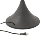 Textures and deep hues unite for this floor lamp's beautiful glow. The scalloped shade features a dark canvas exterior covering an antiqued brass interior, and wrought iron pull chains adjust each lightbulb in Baroque-era form Amethyst Home provides interior design, new home construction design consulting, vintage area rugs, and lighting in the Park City metro area.
